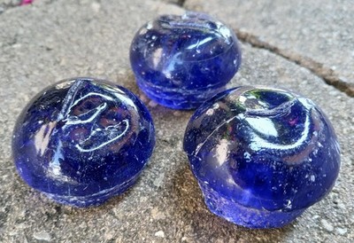 Glasdekoration ''GLASTROPFEN'' BLAU - selten - ca 4 x 2,5 cm / 9 Stück pro 1 Pack