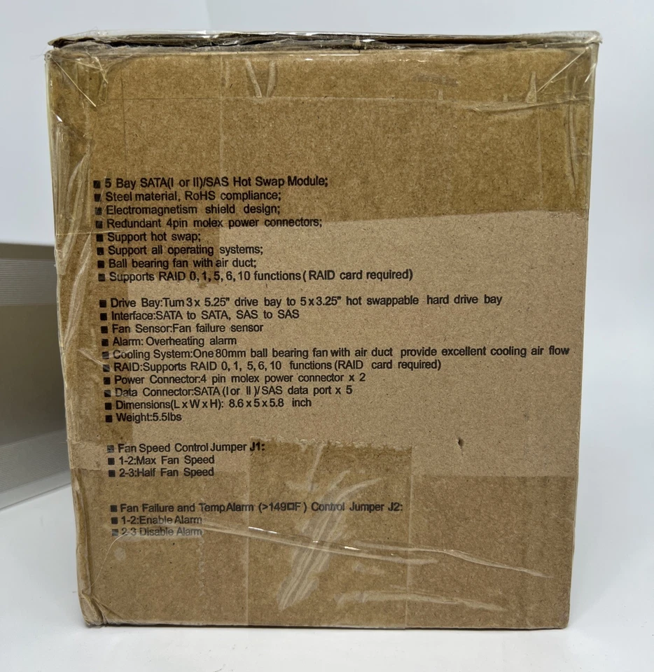 5 Bay Drive Bays Hard Disk Enclosure HDD Hot Swap Cage Mobile Rack 3 x 5.25" - Image 2 of 4