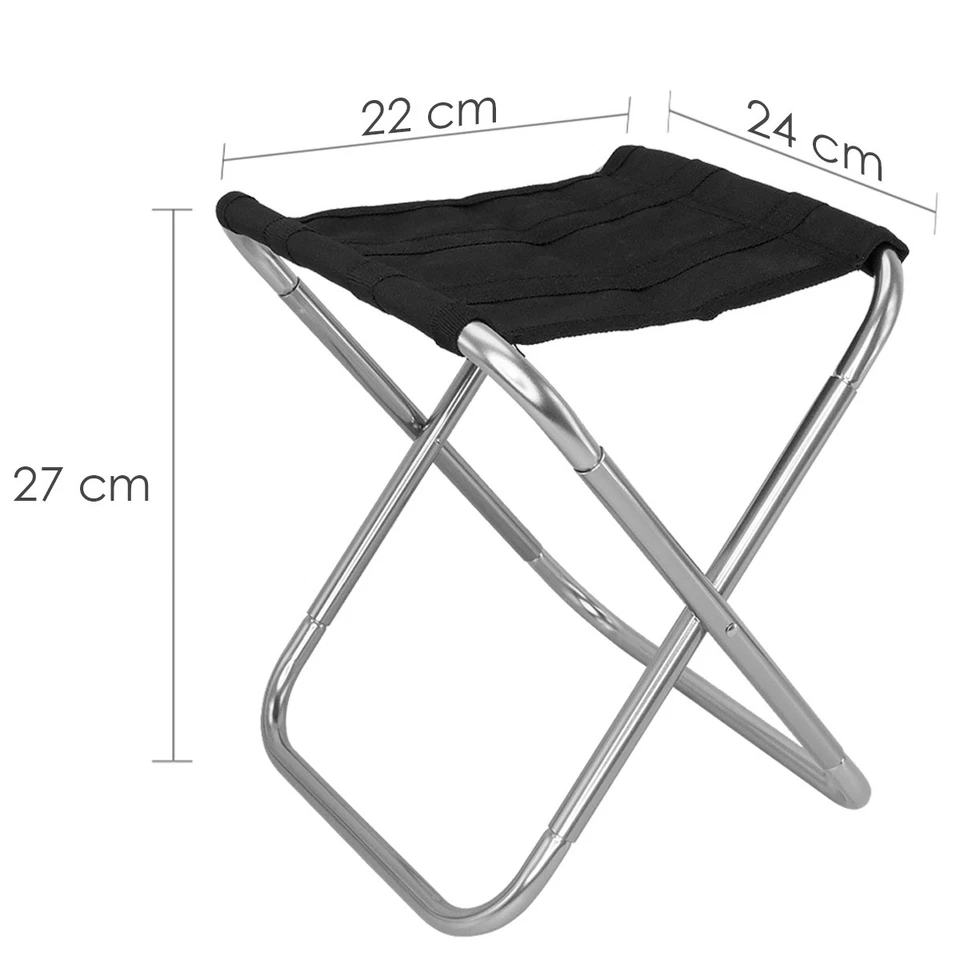 Falthocker Reisehocker Campinghocker Aluminium Klappstuhl Angelstuhl Silber - Bild 4 von 4