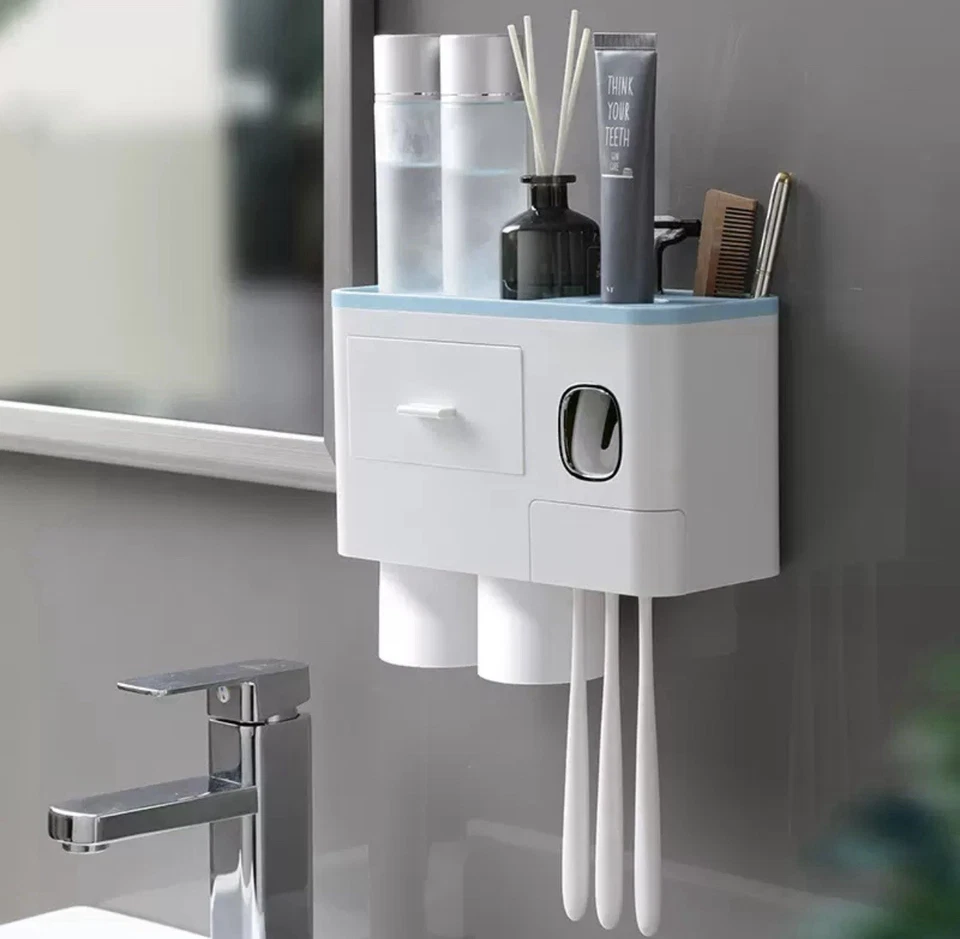Soporte para cepillo de dientes Premium - Organizador - Dispensador de pasta de dientes todo en uno 4 Foto 2 de 4