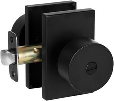 HOSOM Matte Black Privacy Door Knob With Lock, Keyless 1 Pack,
