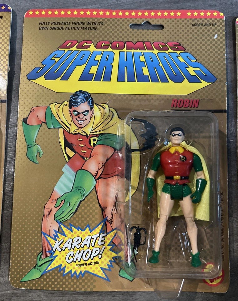 Lote de figuras vintage 89 Toybiz Batman Bat Rope Robin Penguin DC Super Heroes Foto 3 de 4