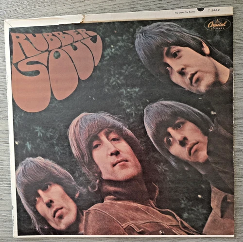 The Beatles - Rubber Soul LP Capitol T 2442 1965  - COVER ONLY - Gold Title