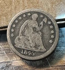 1845 Seated Liberty Half Dime Nice Original VG CHRC