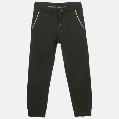 Boss by Hugo Boss Kinder Jogginghose schwarz Baumwolle Strick Kordelzug 6 Jahre