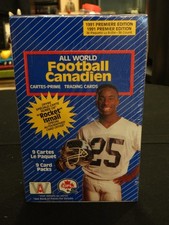 New 1991 All World CFL Football Hobby Box Sealed Rare Vintage Trading Cards