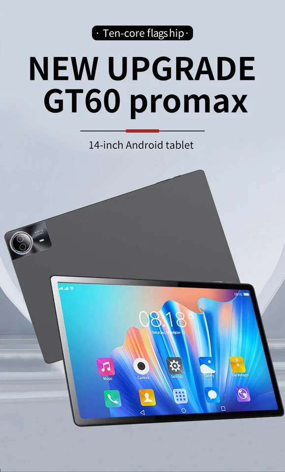 New 14 Inch tablet PC 20G+1TB ROM Android 14 Wifi 5G/4G Dual SIM Bundle Keyboard - Image 2 of 4