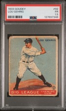 1933 GOUDEY #92 LOU GEHRIG PSA 1.5