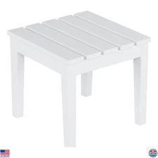 Costaelm Compact White Outdoor Side Table - Weather-Resistant Square Patio Table