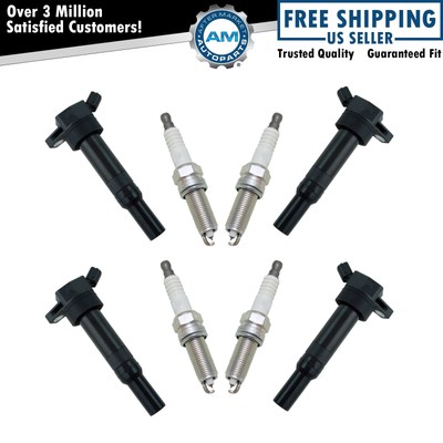 Engine Ignition Coil & NGK Spark Plug Kit 8 Piece Set for Hyundai Kia