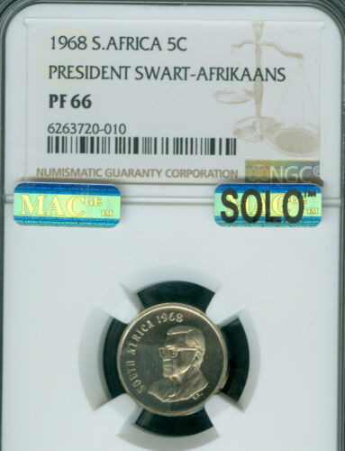 1968 SOUTH AFRICA AFRICAANS 10 CENTS NGC PF66 MAC SOLO FINEST  & SPOTLESS . - Picture 1 of 2