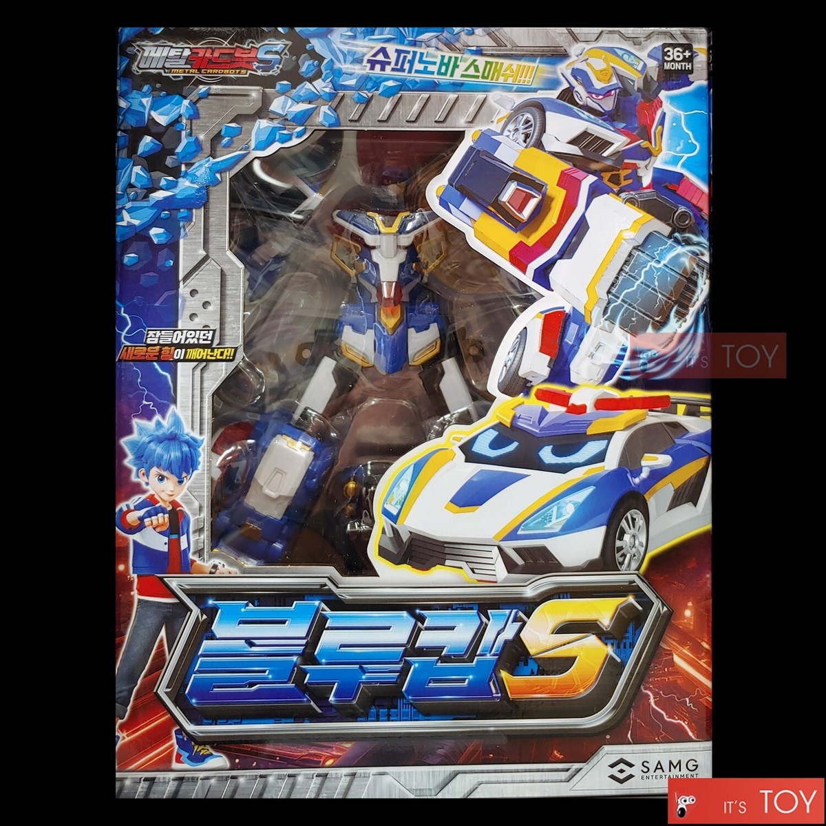 Metal Cardbot S BLUE COP-S CIELO REDBLITZ Transformer Robot Car