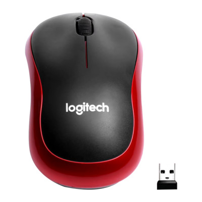  Logitech M185 Mouse Kabellos Funk & USB Empfänger 1000DPI Kabellose maus  Rot