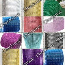 4.5" x 10 Yards Wedding Decoration Supplies Rhinestone Diamond Wraps Ribbon Mesh