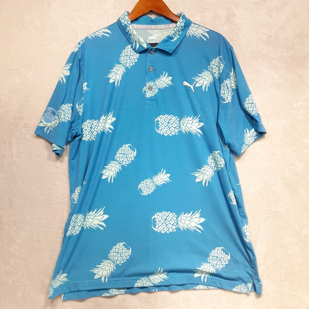 Puma Mens Polo Shirt Sz.XL/Blue/Pineapple Print/Landa Park