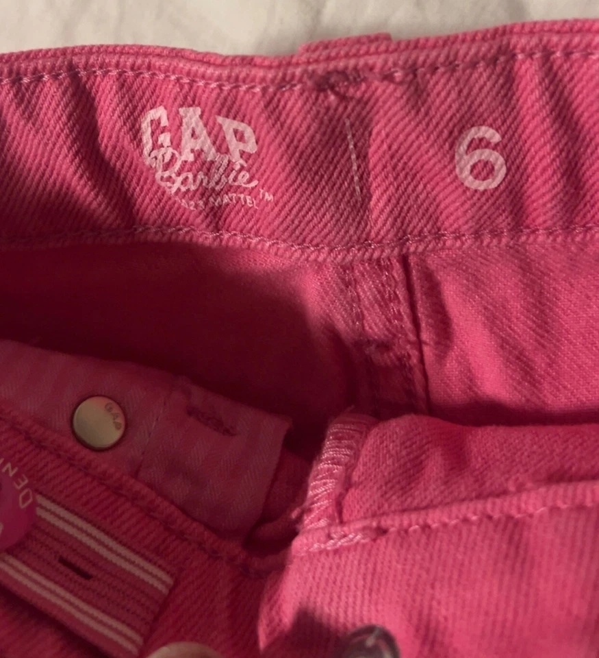 Gap × BARBIE высоты логотип джинсовой ткани юбка GAP Барби логотип розовый девочек размер 6 - Изображение 4 из 4