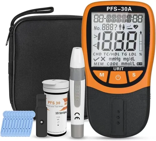 Cholesterol, triglyceride, five-item blood lipid analyzer kit 30 test strips