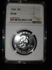 1958 Franklin NGC PF 66 Proof Silver Half Dollar 50c PR Beauty Spot & Haze Free