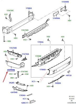 LAND ROVER DEFENDER L663 Stoßstange hinten links Einsatz LR165291 NEU ORIGINAL
