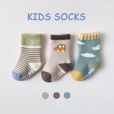 Nemo Baby Boy Socks Car Pattern Warm Thick Terry Socks Anti-slip 3 Pack