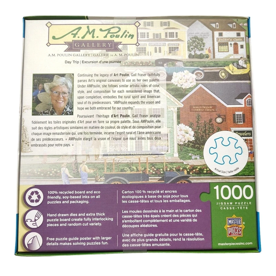 Masterpiece Jigsaw Puzzles Linen Daytrip Excursion A.M. Poulin 1000-piece No. 72 - Image 2 of 4
