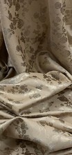 Light Gold Dark Gold Floral Metallic Brocade Fabric 58'' PRICE PER METER