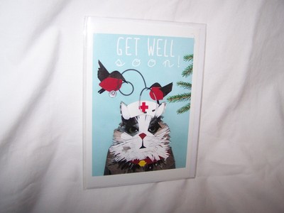 Lilybart Get Well Greeting Card/Envelope ~ Cat