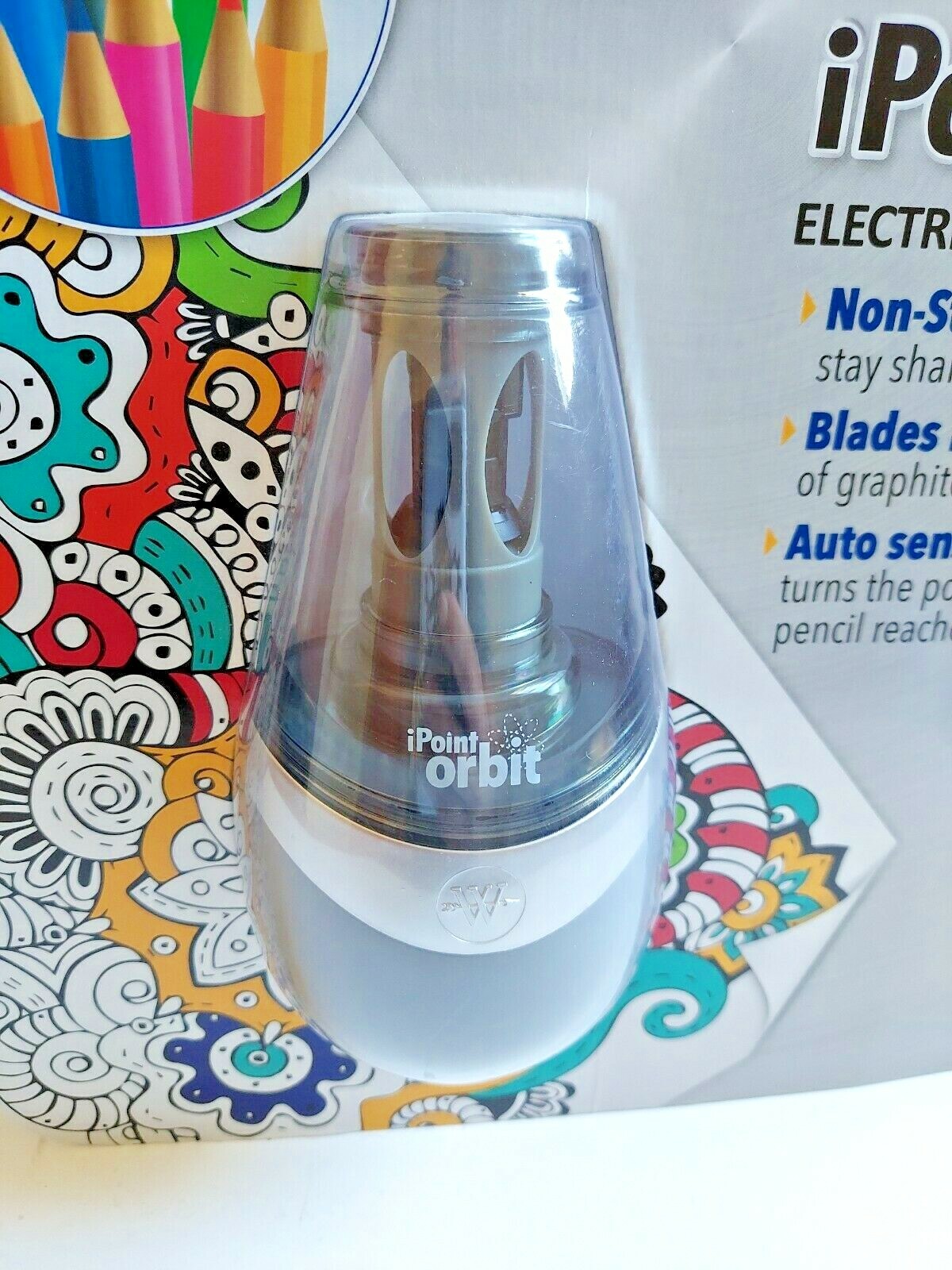 Westcott iPoint Orbit Electric Pencil Sharpener Purple/pink W/o for