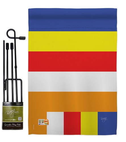 Buddhistische Gartenfahne religiös Glaube klein Deko Geschenk Hof Haus Banner - Bild 7 von 13