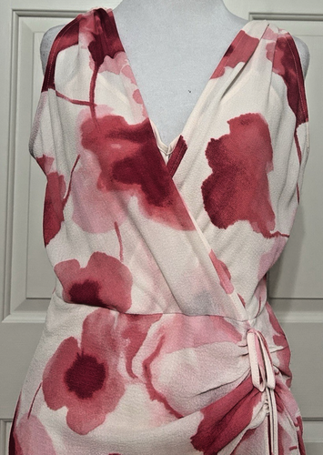 NWT Donna Karan size 6 pink cream sleeveless fit & flare long dress $159 - Picture 2 of 8
