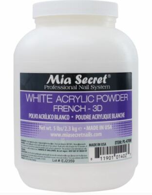 Mia Secret Professional Nail System White Acrylic Powder French-3D 5 lb / 80 oz