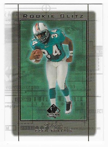 Cecil Collins #RB19 1999 SP Authentic Rookie Blitz card