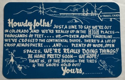 Howdy Folks From Colorado Humor Sanborn Unposted Postcard (G1)