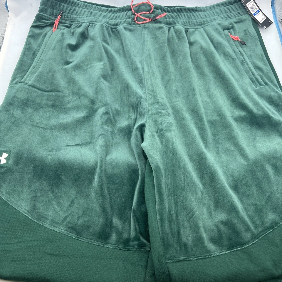Under Armour UA Journey Fleece Velour Joggers Women's XL Green Loose 1373977-330 - Image 2 of 4