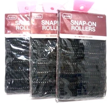 Snap-on Hair Rollers Curlers DBest Model No. 532, 3 Packages (54 Medium Rollers)