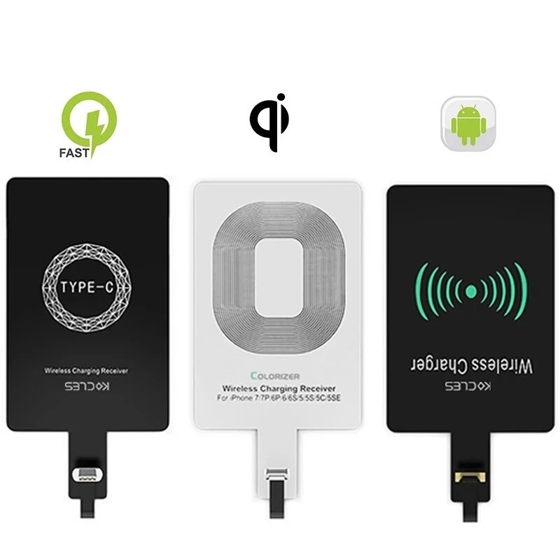 QI Wireless Adapter Schnell Ladegerät Empfänger für Samsung Android Typ C USB C Micro - Bild 2 von 4
