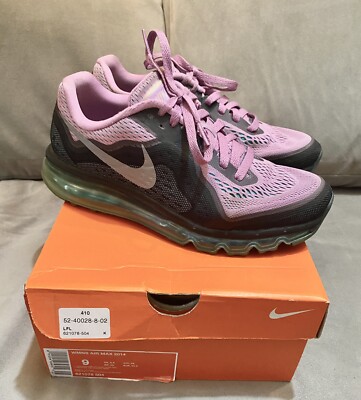 Nike WMNS Air Max 2014 magenta blue gray Sneakers Womens Size 9, Pre-Owned 