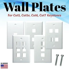 LOGiCO Keystone Wall Plates 1 2 3 4 6 Ports 162 Pieces Total Cat5e Cat6 Cat7 LOT