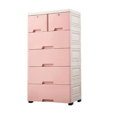 Plastic Storage Dresser 6 Drawers Clothes Organizer Tower Cabinet for Bedroom US