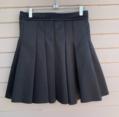 T ALEXANDER WANG Black Neoprene Box Pleated Short Length Mini