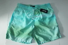 Vilebrequin Swim Suit Trunks Watercolors Moorea Acqua Blue New XL 34-36 Waist