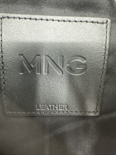 Giacca bomber MNG in pelle nappa di mango. Marrone. Piccolo. Prezzo consigliato $250 - Foto 3 di 8