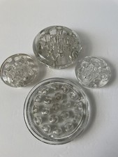 Lot Of 4 Vintage Clear Glass Flower Frog Stem Holders Floral Arranging Tool
