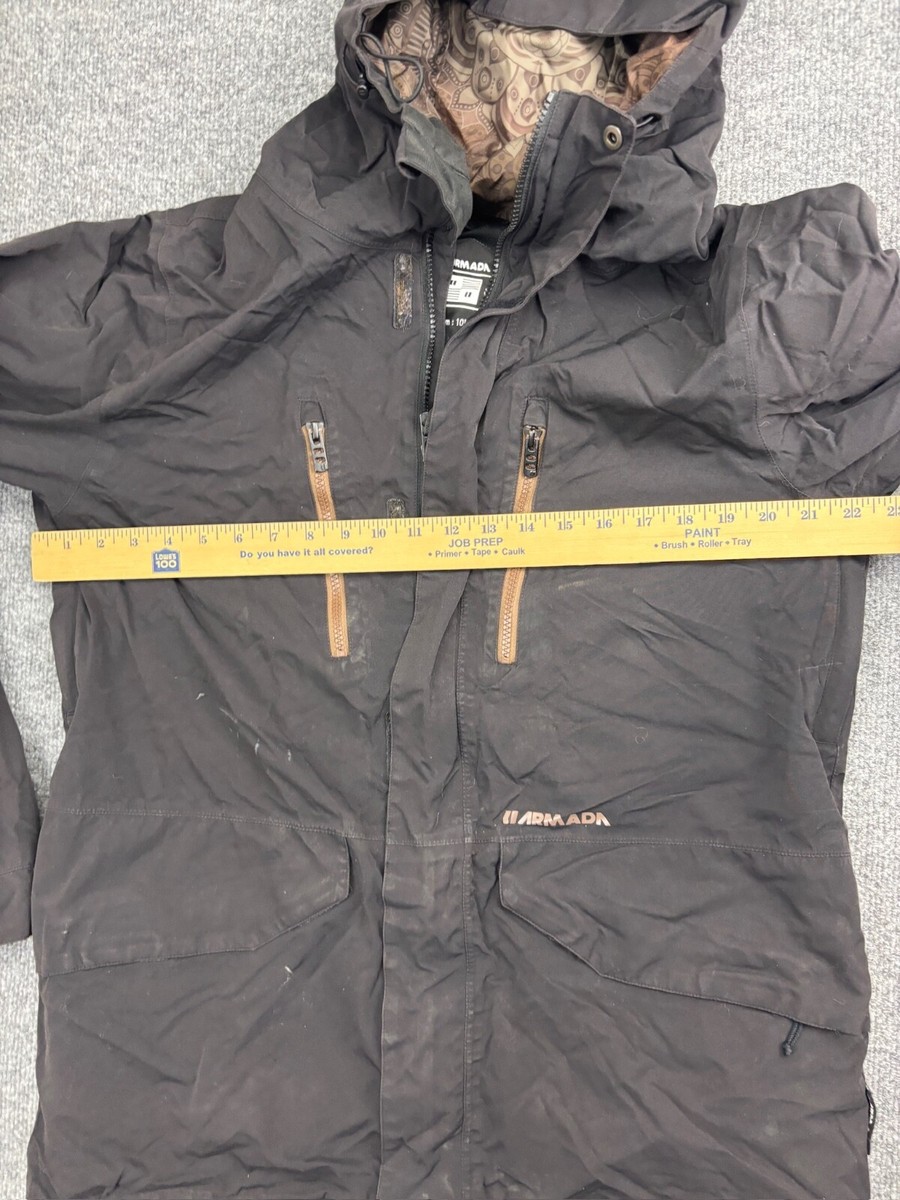 Armada Aspect Jacket Men's Large Black Hooded Full Zip Zipped