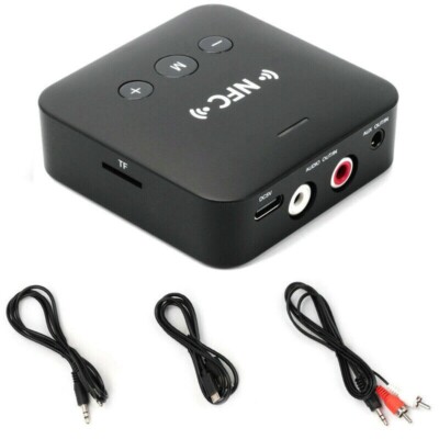 NFC Wireless Bluetooth 5.0 HiFi Musik Adapter Audio Transmitter Empfänger AUX+RCA