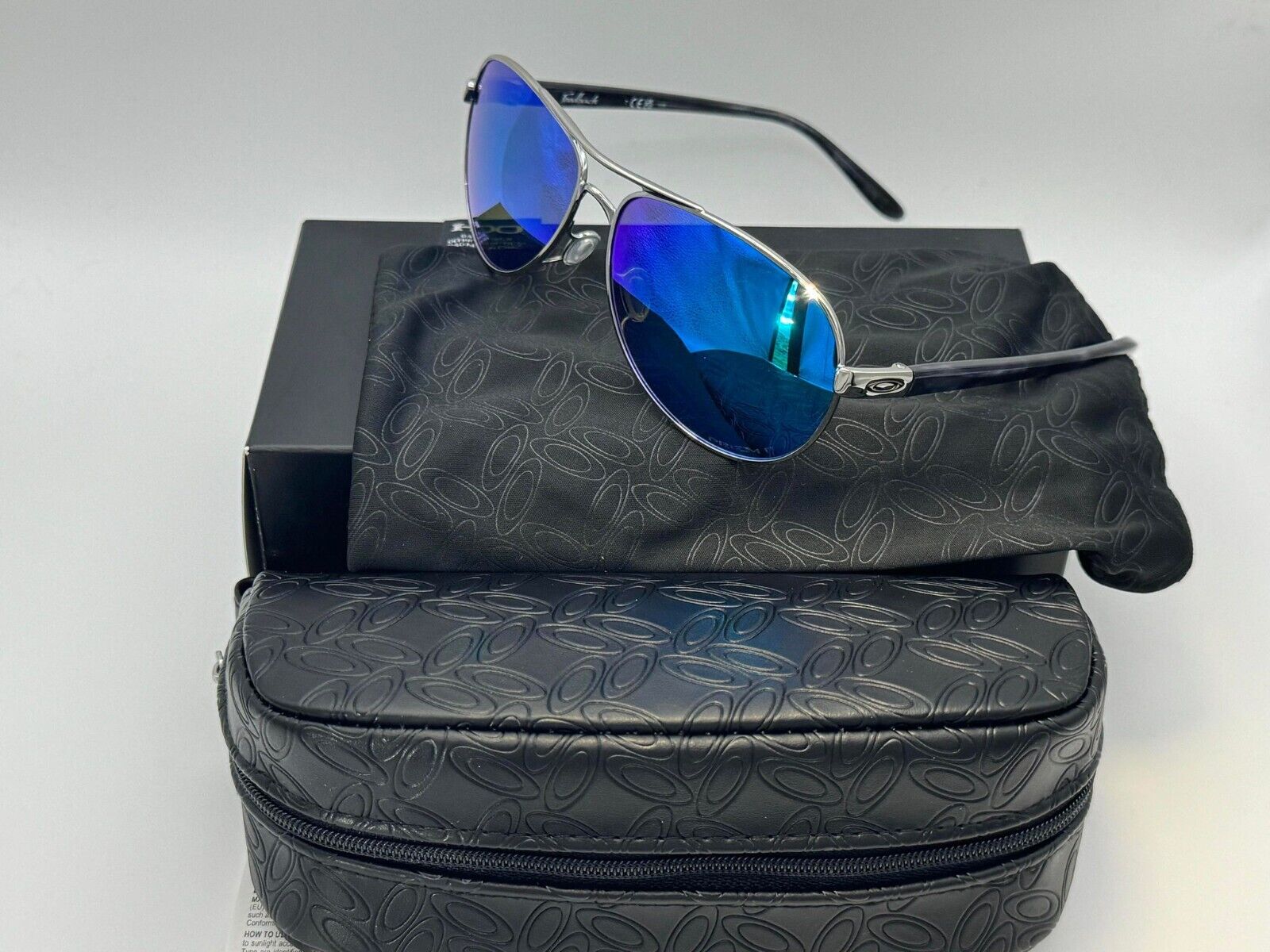 Feedback Prizm Sapphire Polarized Lenses, Polished Chrome Frame Sunglasses