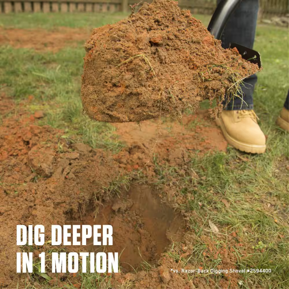 Poweredge 48 In. Fiberglass Handle Super Socket Digging Shovel