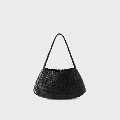 Schultertasche Dragon Diffusion Rosanna 8943 schwarz geflochtenes Leder