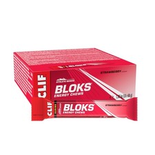 CLIF BLOKS Energy Chews | Strawberry | Plant Based | Quick Energy 18 x 60 g