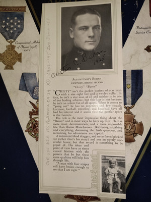 AUSTIN CARTY BEHAN KIA USS Pensacola Iwo Jima Signed USNA 1925 Yearbook Photo